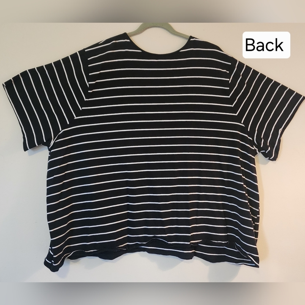 WOMEN'S PLUS SIZE 6X CATHERINE'S SUPREMA STRIPED T-SHIRT - Picture 2 of 8